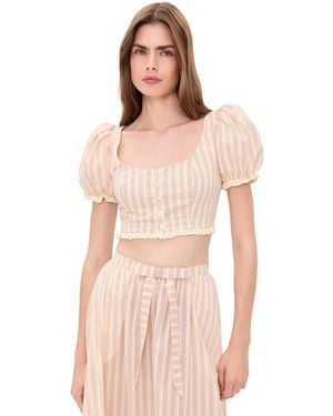 For Love & Lemons Naomi Crop Top - Natural