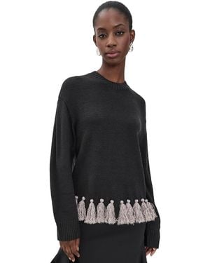 Simon Miller Roni Metallic Tassel Sweater - Black