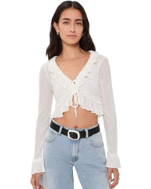 Lioness Venice Ruffle Blouse - White