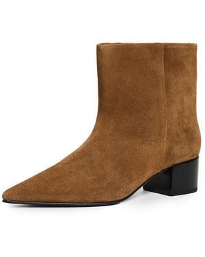 Black Suede Studio Blaze 45 Booties - White