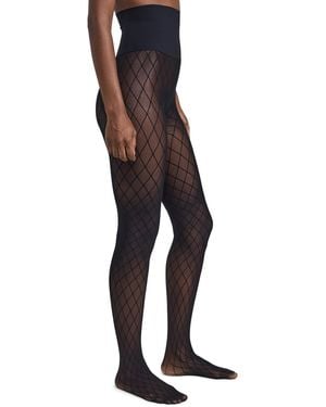 Commando Lattice Net Stockings - Black