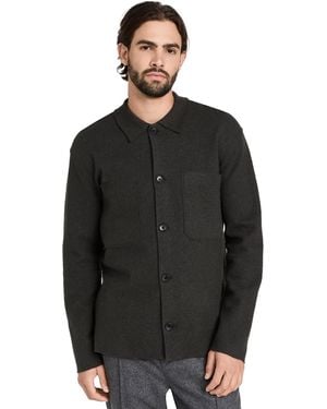 NN07 Jonas Boiled Wool Shirt Jacket - Black