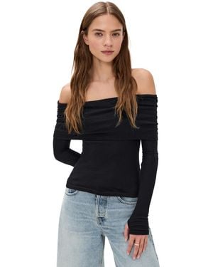 Enza Costa Cashmere Off-Shoulder Top - Black