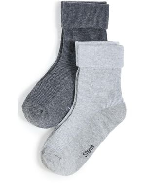 Stems 2 Pack Cozy Lounge Socks - Blue