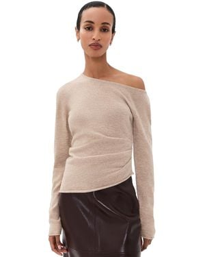 Helmut Lang Draped Wool Top - Black