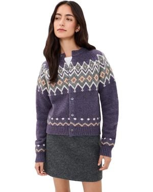 DUNST Chunky Pattern Cardigan - Blue