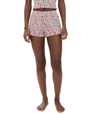 Stripe & Stare Pointelle Bed Shorts - Multicolour