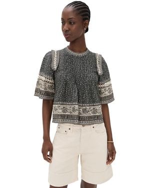 Sea Palma Print Top - Black