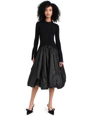 Jonathan Simkhai Kenlie Mock Neck Midi Dress - Black