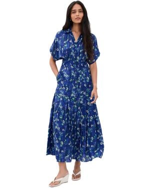 Saloni Riya Silk Dress - Blue