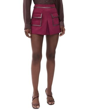 Ramy Brook Tess Faux Suede Skirt - Red