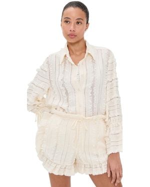 AKNVAS Clayre Pleated Blouse - Natural