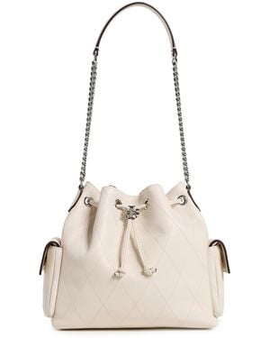 Tory Burch Charlie Quilted Drawstring Shoulder Bag - Natural