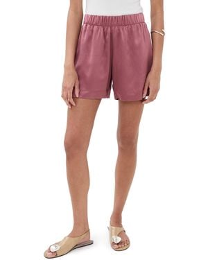 SABLYN Brynn Short High Rise Pull On Wide Leg Short - Red