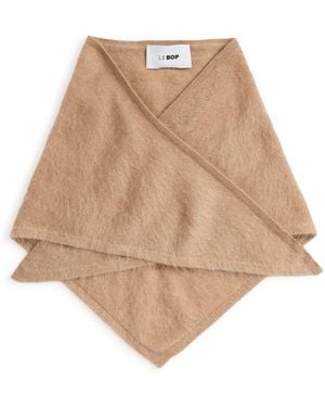 Le Bos Brushed Cashmere Bandana Scarf - Natural