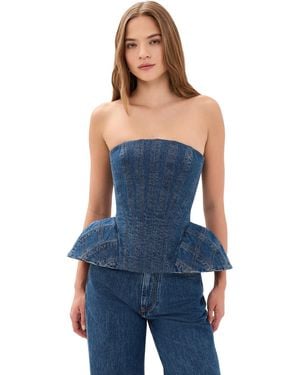 AKNVAS Emmi Corset Denim Top - Blue