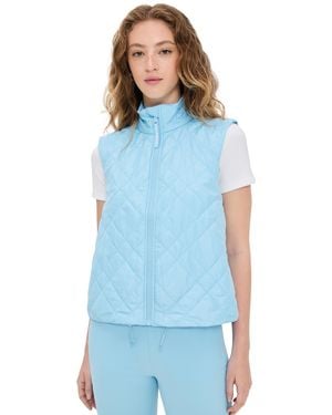 Ralph Lauren Tech Terry Quilted Hybrid Full-Zip Vest - Blue