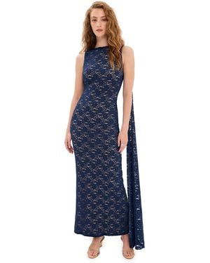 Runaway the Label Janie Boat Neck Maxi Dress - Blue