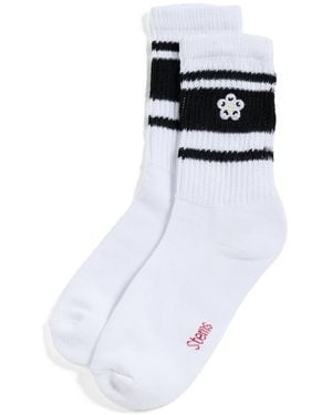 Stems Varsity Flower Crew Socks - Black