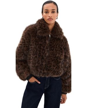 Blank NYC Midnight Run Faux Fur Jacket - Brown