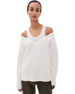 Helmut Lang Double Layered Wool Sweater - White