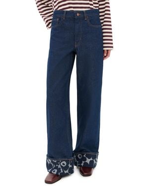 Marimekko Maridenim Loose Mini Unikko Jeans - Blue