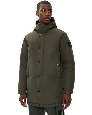 Stone Island Long Down Parka - Green