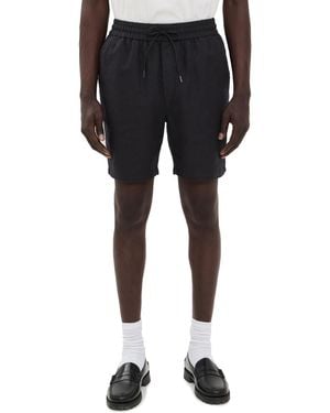 Les Deux Otto Linen Shorts 6.75 - Black