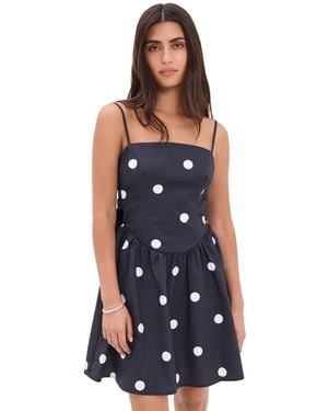 Susana Monaco Polka-Dot Poplin Mini Dress - Black