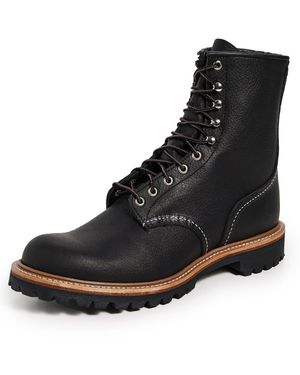 Red Wing Logger Oil Slick Leather Boots - Black