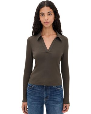 Veronica Beard Long Sleeve Kearney Tee - Black