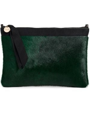 Clare V. Haircalf Flat Clutch - Green