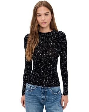 Free People Night Sky Long Sleeve Tee - Black
