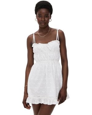 For Love & Lemons Edie Eyelet Slip Dress - White