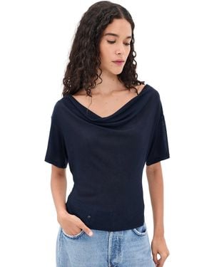 EB DENIM Madeo Cowl Neck Tee - Blue