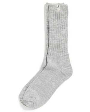 UGG Rib Knit Slouchy Crew Socks - White
