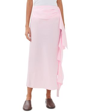 Tibi Italian Sporty Nylon Ribbon Skirt - Pink