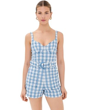 Jonathan Simkhai Kai Bustier Romper - Blue