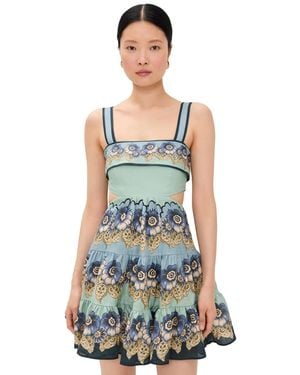ALÉMAIS Madalena Cut Out Mini Dress - Blue