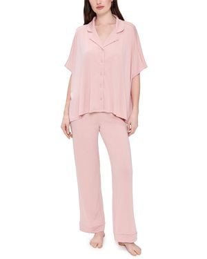 Flora Nikrooz Solid Knit Caftan Pyjama Set - Pink