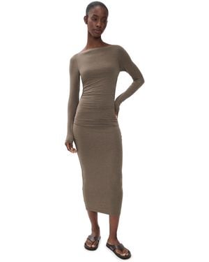James Perse Ruched Long Sleeve Dress - Multicolor