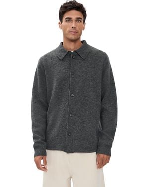 FRAME Boiled Wool Cardigan - Black