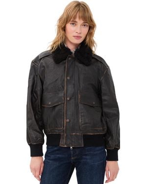 DUNST Detachable A-2 Leather Jacket - Black