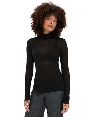 MEIMEIJ Long Sleeve Fitted Jersey Lana Turtleneck - Black