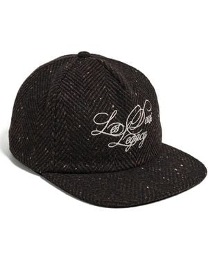 Les Deux Legacy Herringbone Letterman Cap - Black