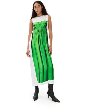 Tibi Trompe Loeil Dress - Green