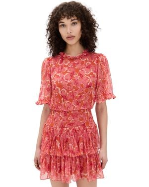 Saloni Ava D Dress - Red