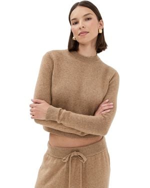 The Elder Statesman Simple Cashmere Crew Sweater - Brown