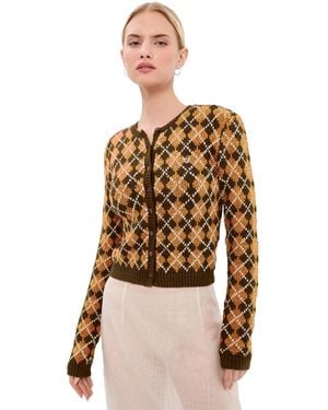 Acne Studios Bouclé Argyle Knit Cardigan - Multicolor