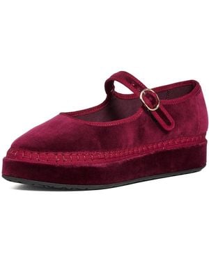 Flabelus Double Lucrecia Mary Jane Flats - Red